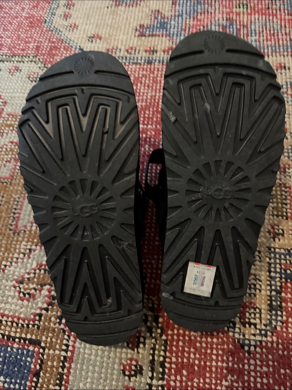 UGG Black Suede Slip-On Clog Slippers with Adjustable Strap - Picture 3 of 5
